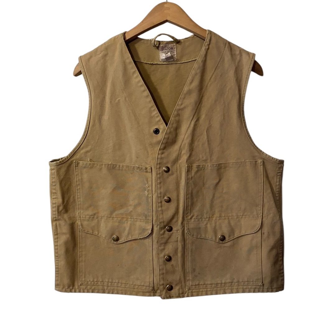 FILSON CANVAS HUNTING VEST WITH GAME POCKET MENS SZ 42